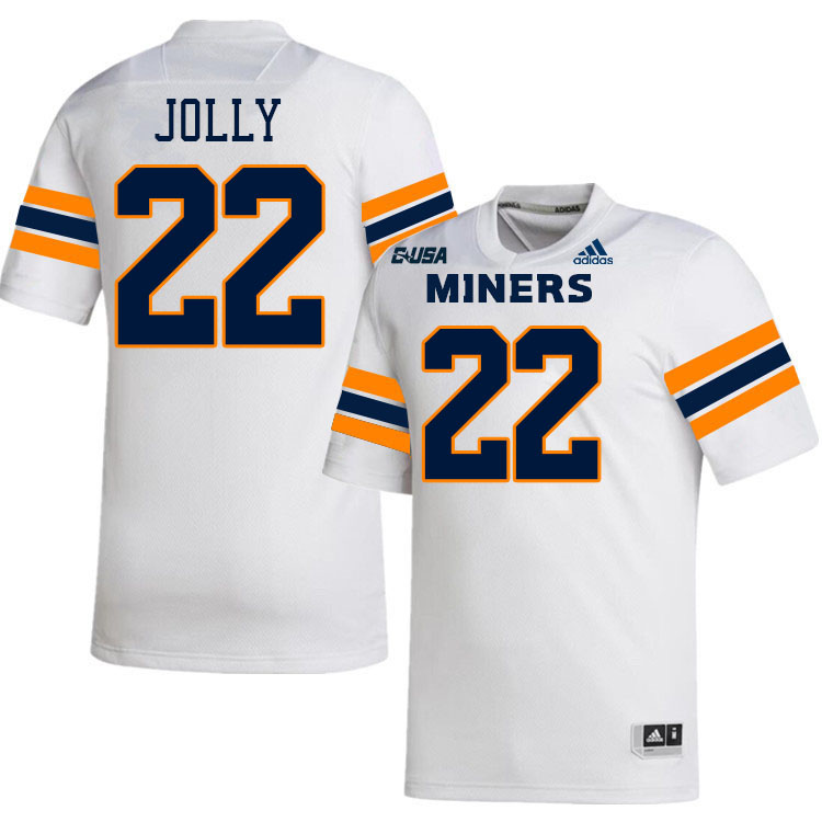 Ezell Jolly UTEP Jersey,UTEP Miners #22 Ezell Jolly College Football Jersey,Uniforms-White